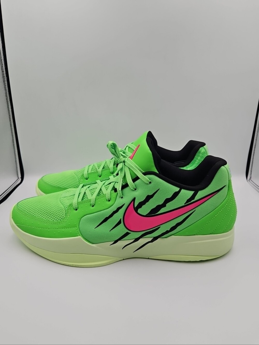 Nike Men's Neon Green Pink Swoosh Athletic Shoes